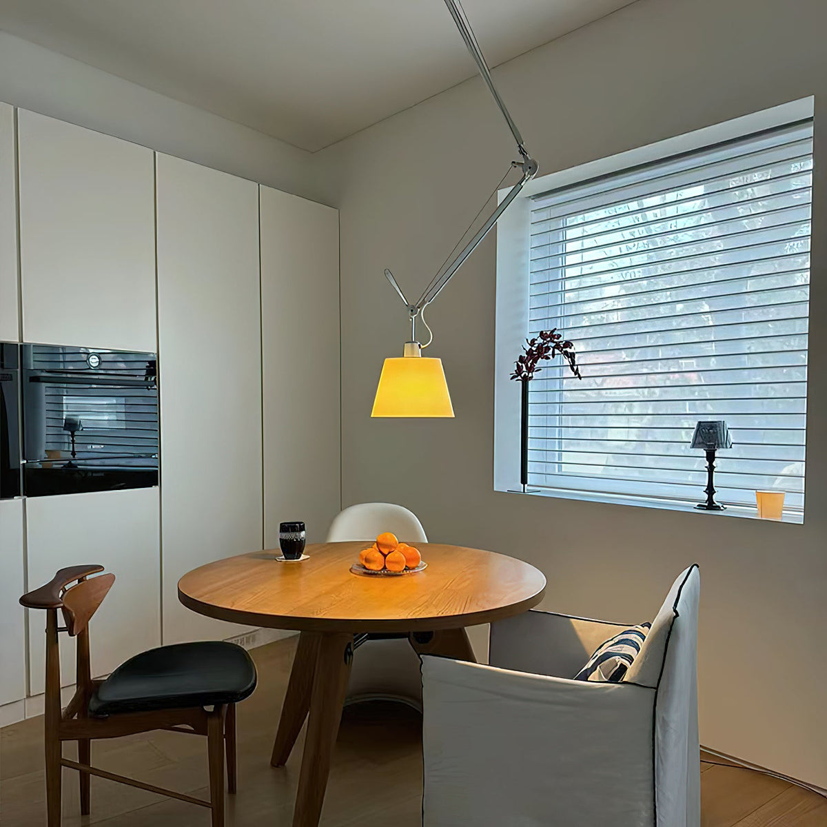 Costanza Pendant Lamp – Architectural Aluminum Suspended Light with Parchment Shade