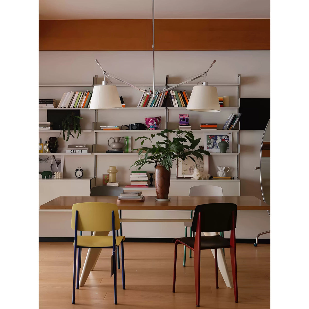 Costanza Pendant Lamp – Architectural Aluminum Suspended Light with Parchment Shade