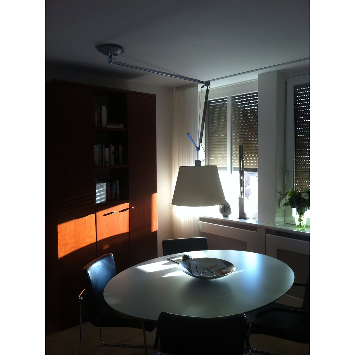 Costanza Pendant Lamp – Architectural Aluminum Suspended Light with Parchment Shade