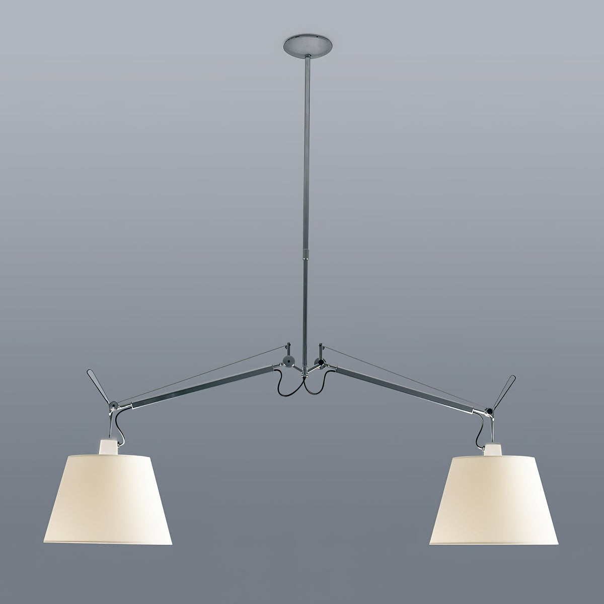 Costanza Pendant Lamp – Architectural Aluminum Suspended Light with Parchment Shade