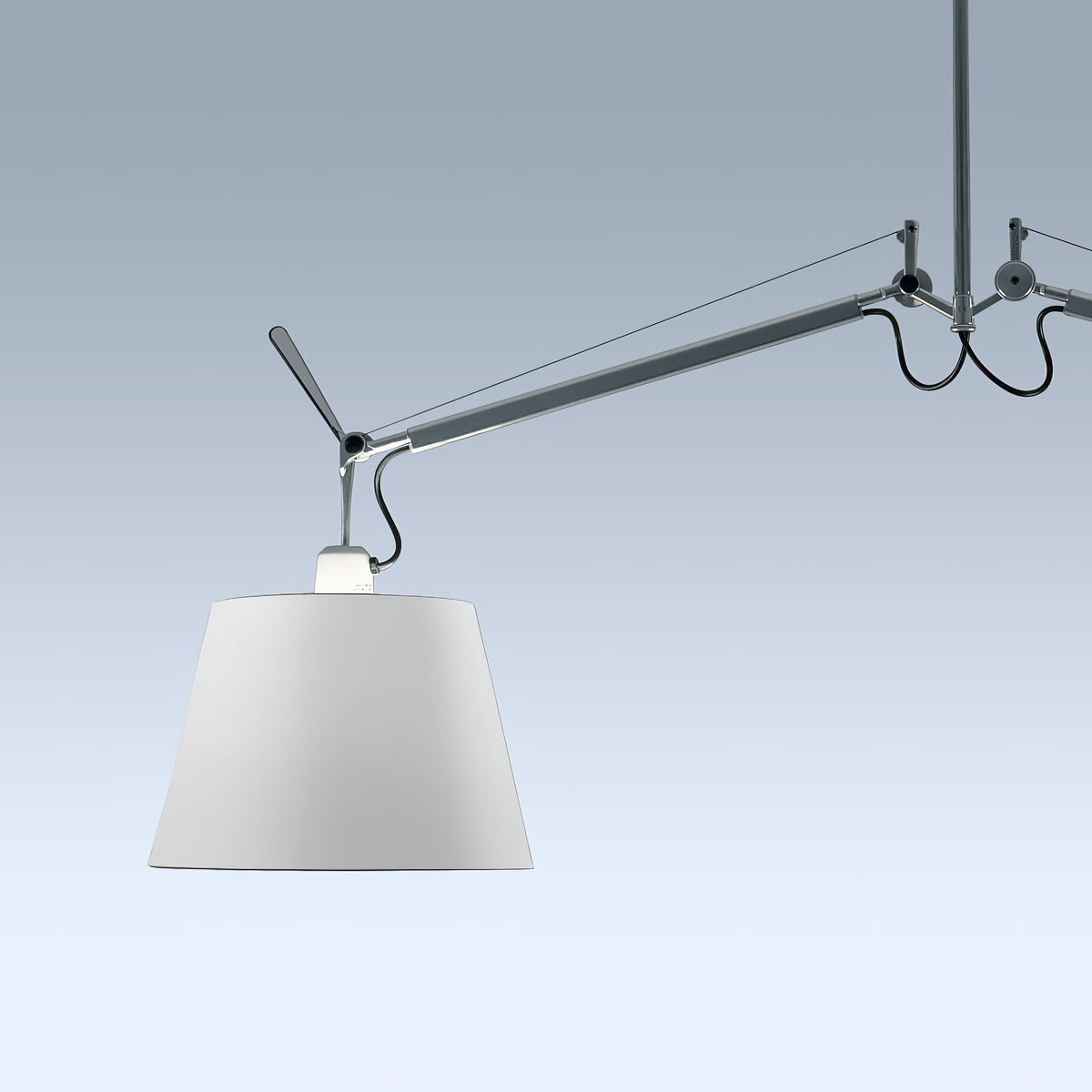 Costanza Pendant Lamp – Architectural Aluminum Suspended Light with Parchment Shade