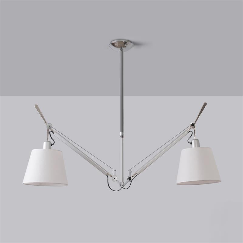 Costanza Pendant Lamp – Architectural Aluminum Suspended Light with Parchment Shade