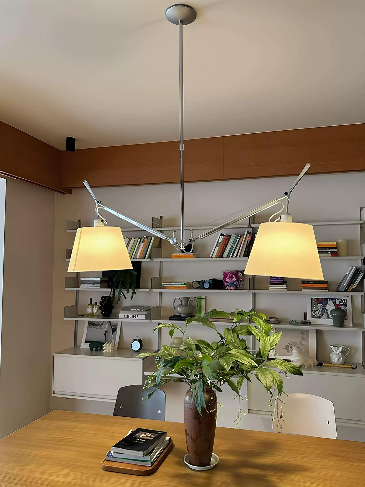 Costanza Pendant Lamp – Architectural Aluminum Suspended Light with Parchment Shade