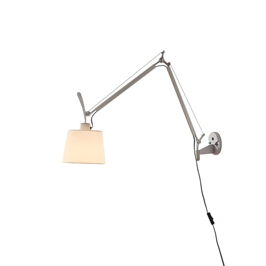Artemide Plug-in Wall Lamp | Luxury Cantilevered Aluminum & Fabric Sconce