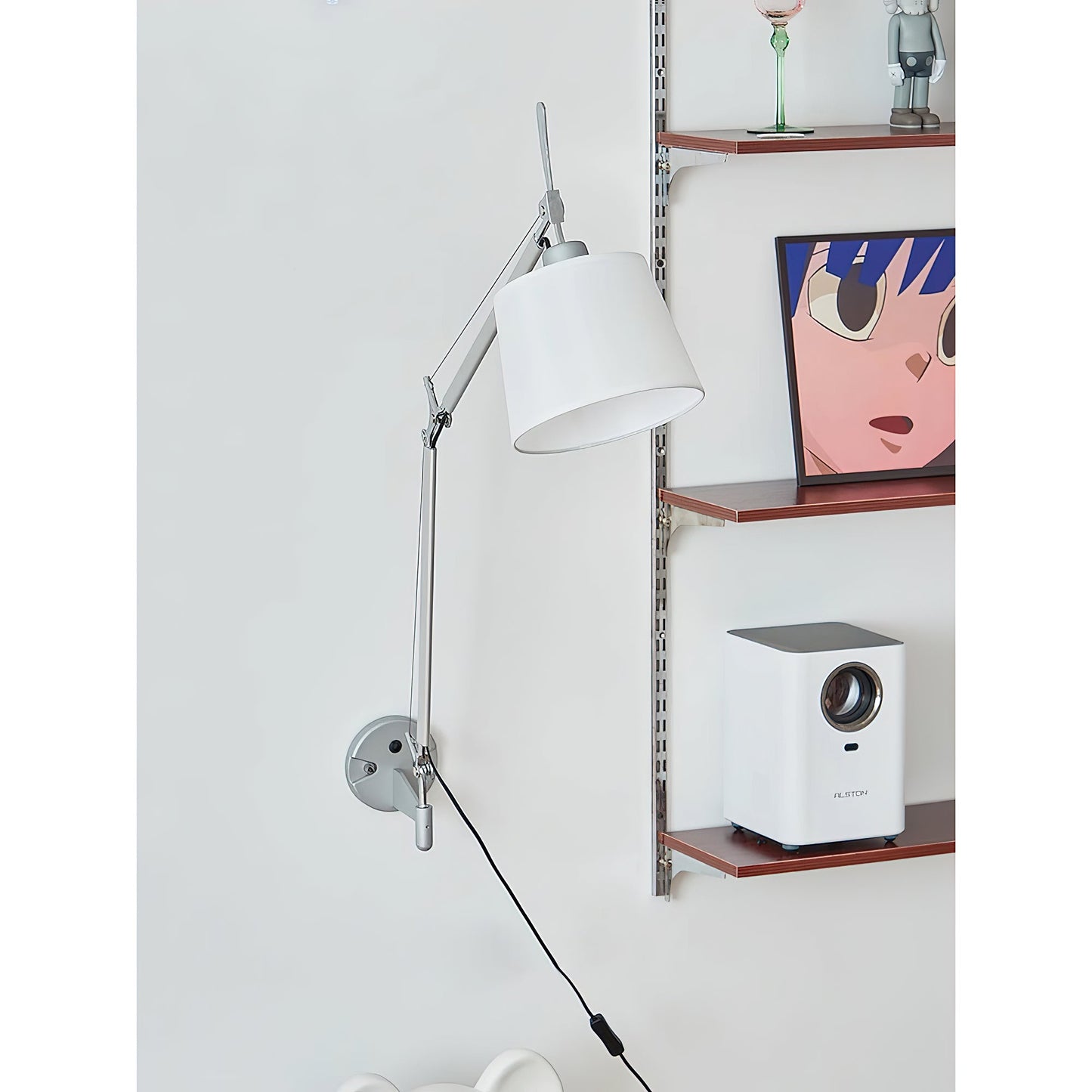 Artemide Plug-in Wall Lamp | Luxury Cantilevered Aluminum & Fabric Sconce