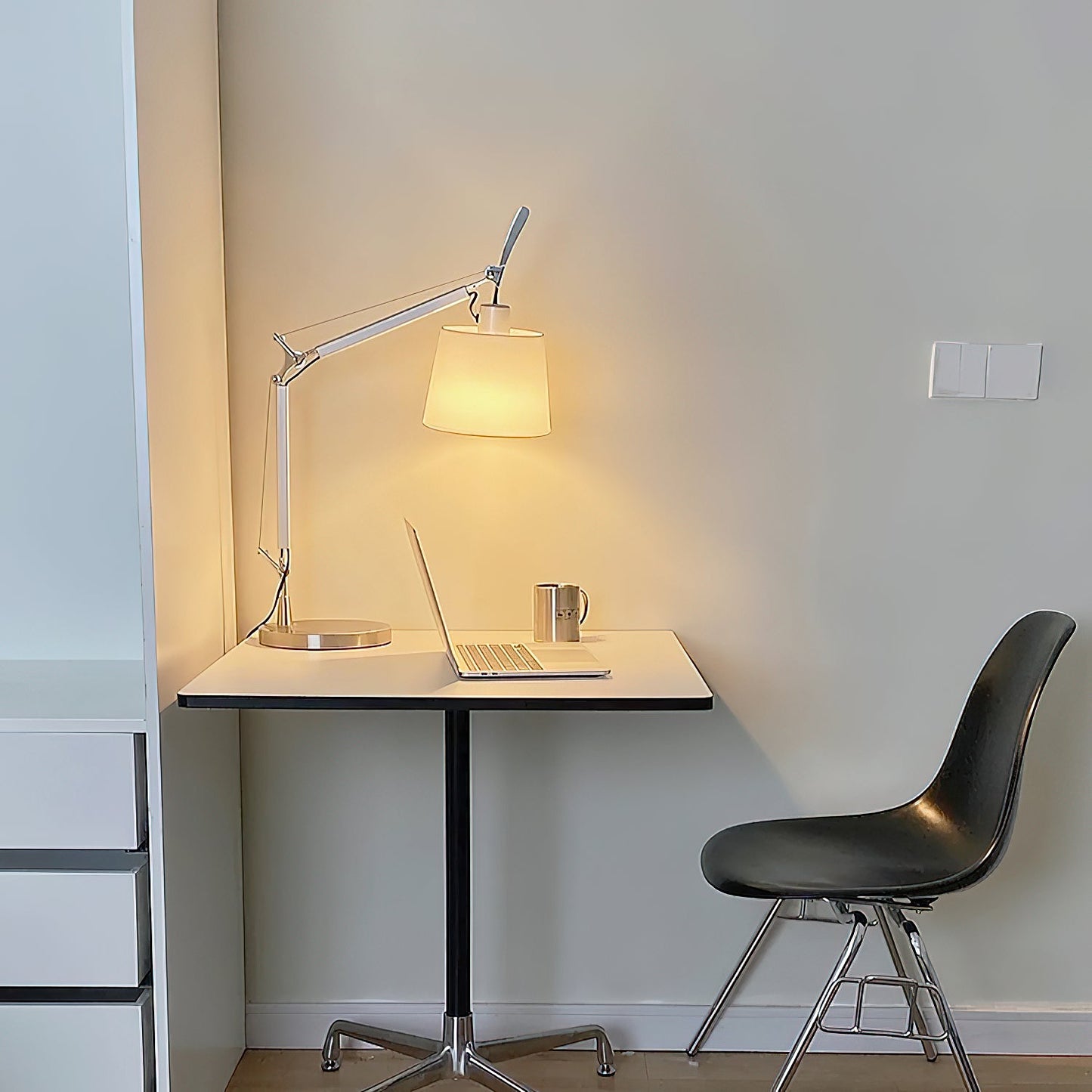 Artemide Table Lamp | Luxury Slanted Aluminum & Fabric Shade Desk Light