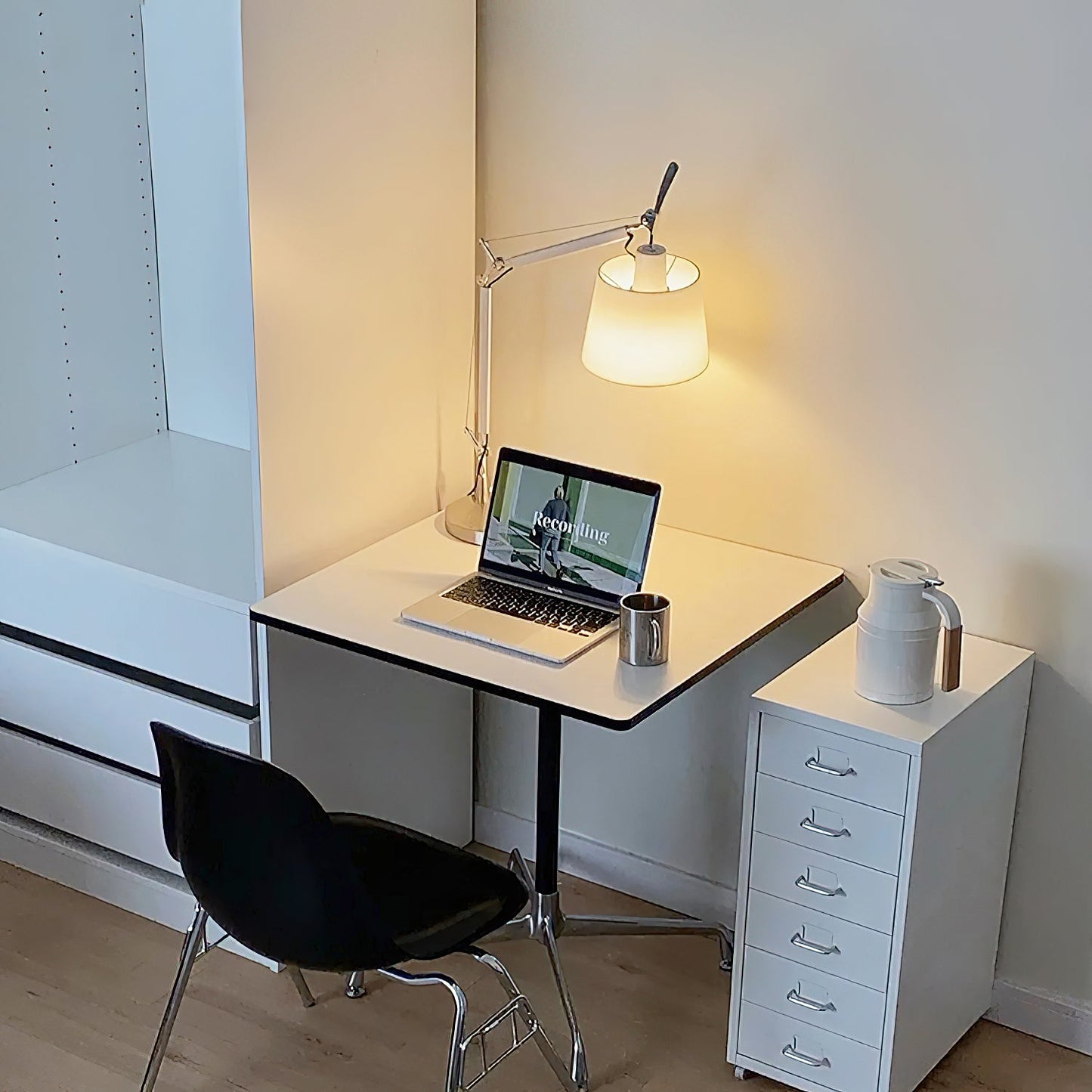 Artemide Table Lamp | Luxury Slanted Aluminum & Fabric Shade Desk Light