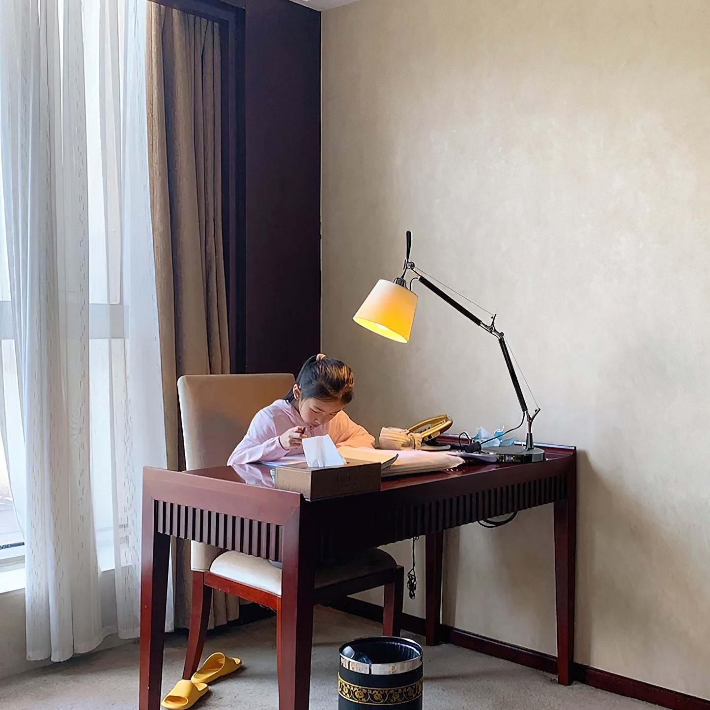 Artemide Table Lamp | Luxury Slanted Aluminum & Fabric Shade Desk Light