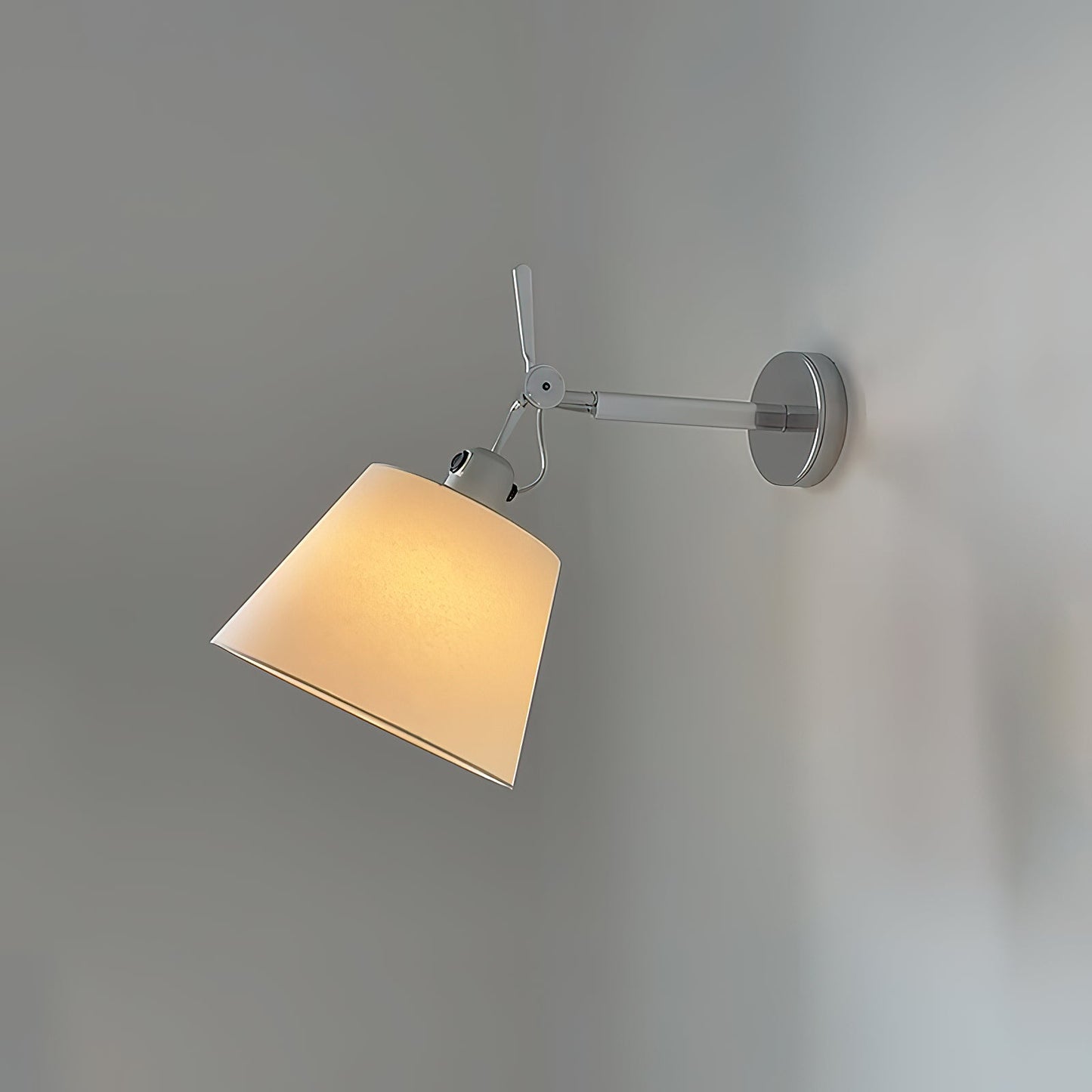 Artemide Wall Lamp | Luxury Slanted Aluminum & Fabric Shade Sconce
