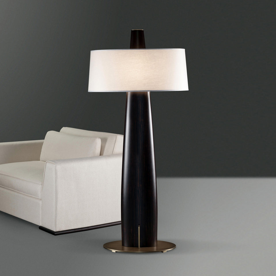 Arteriors Truxton Floor Lamp | Luxury 67-Inch Iron & Linen Drum Shade Light