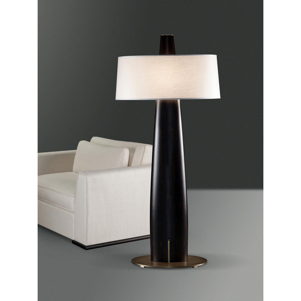 Arteriors Truxton Floor Lamp | Luxury 67-Inch Iron & Linen Drum Shade Light