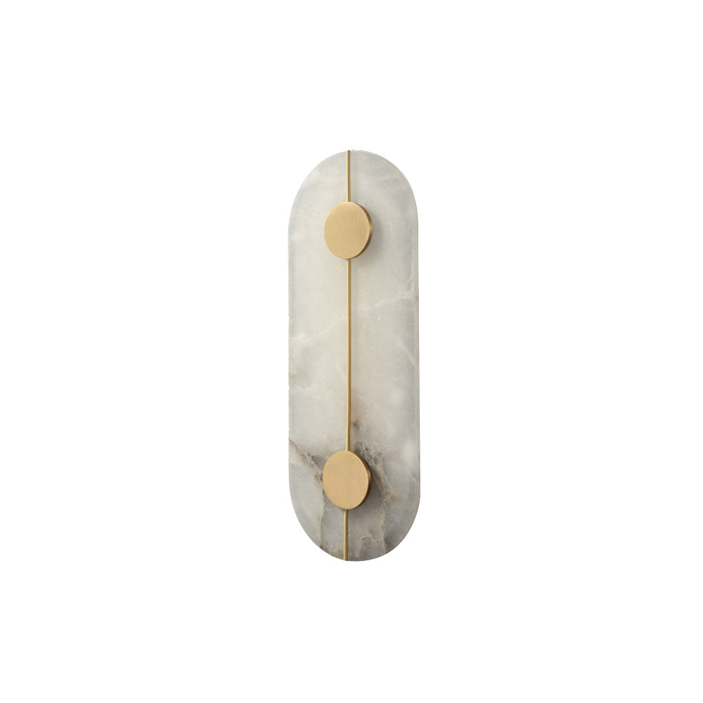 Artistic Alabaster Wall Lamp | Luxury 17-Inch Slim Brass & Stone Sconce