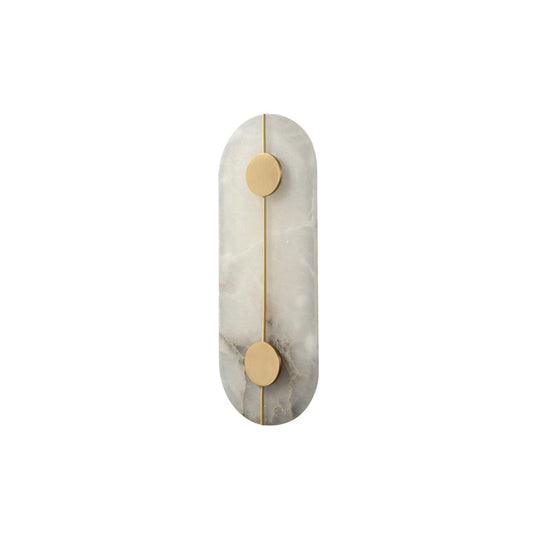 Artistic Alabaster Wall Lamp | Luxury 17-Inch Slim Brass & Stone Sconce