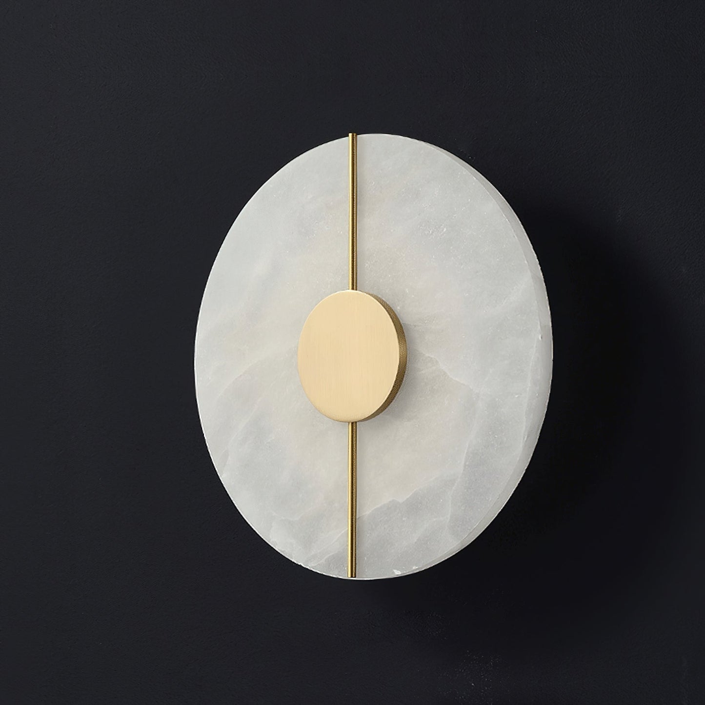 Artistic Alabaster Wall Lamp | Luxury 17-Inch Slim Brass & Stone Sconce