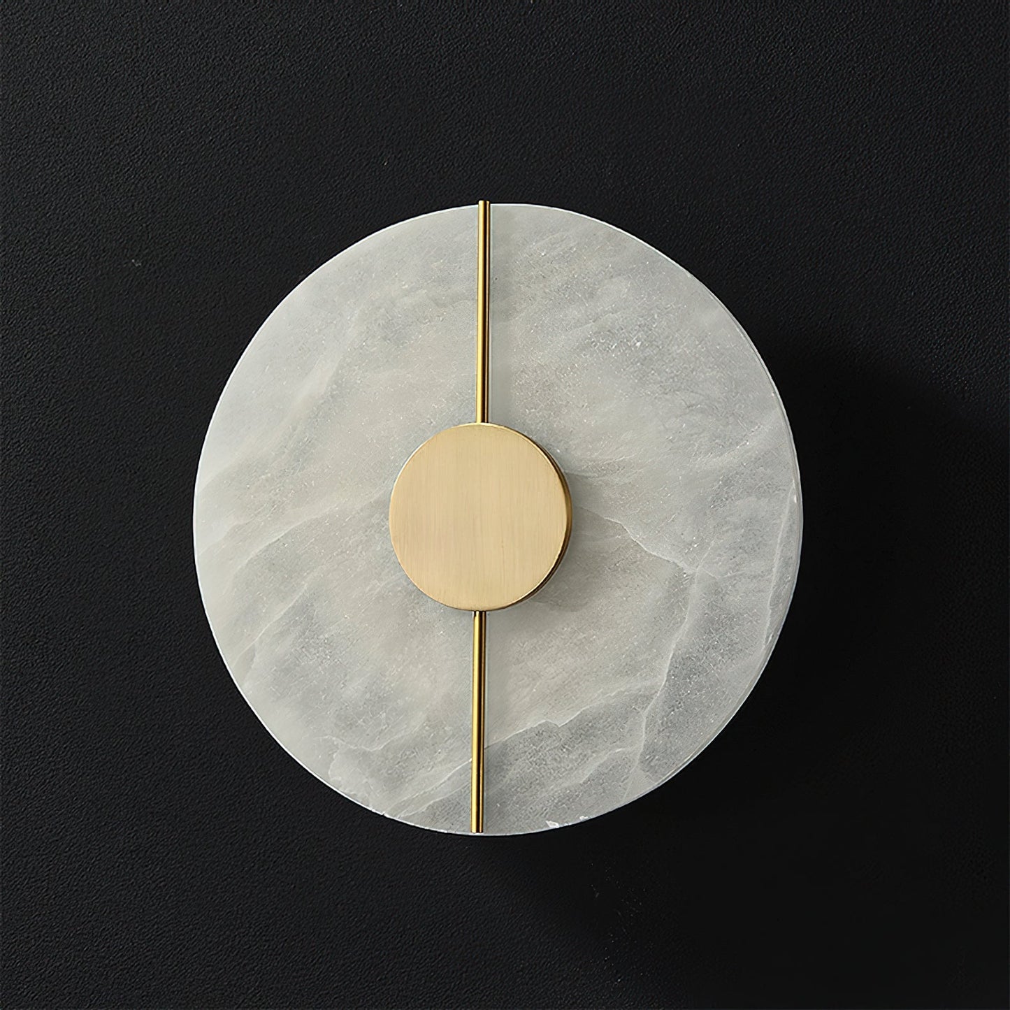 Artistic Alabaster Wall Lamp | Luxury 17-Inch Slim Brass & Stone Sconce