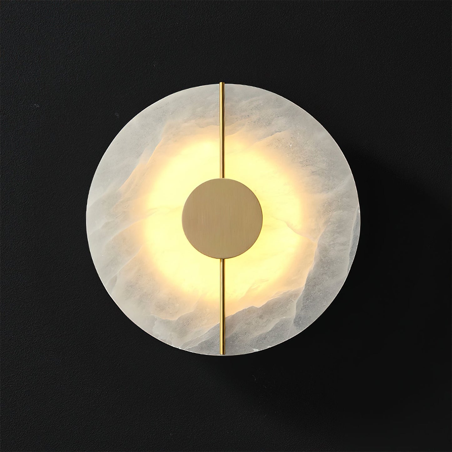 Artistic Alabaster Wall Lamp | Luxury 17-Inch Slim Brass & Stone Sconce