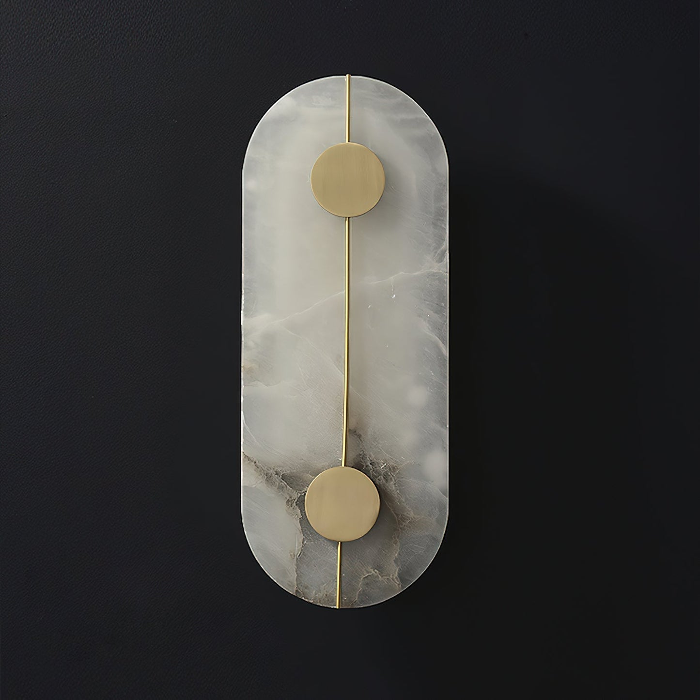 Artistic Alabaster Wall Lamp | Luxury 17-Inch Slim Brass & Stone Sconce
