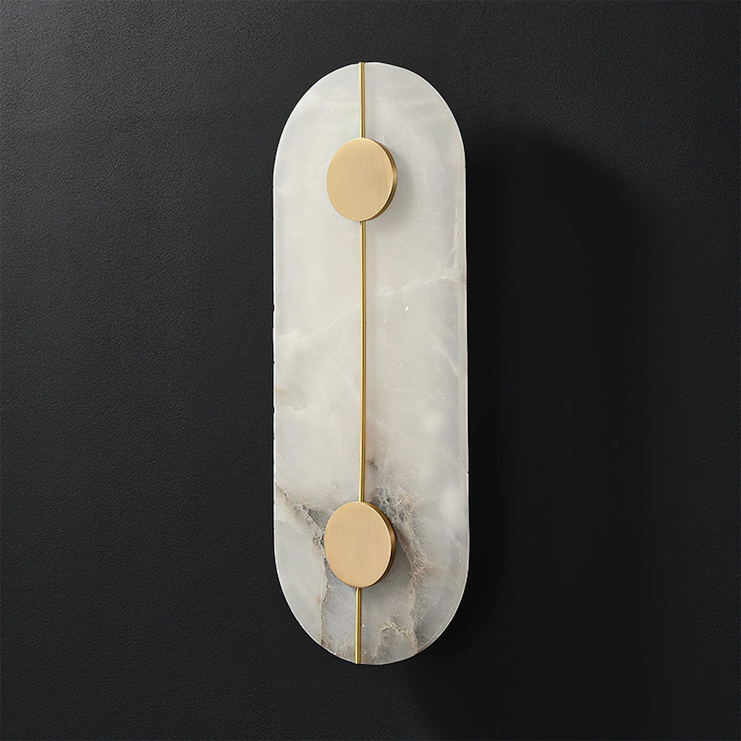 Artistic Alabaster Wall Lamp | Luxury 17-Inch Slim Brass & Stone Sconce
