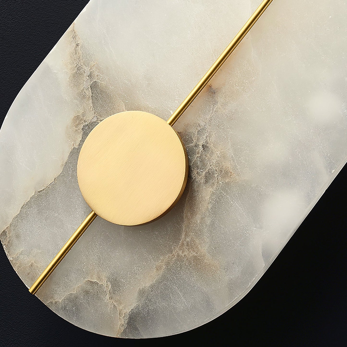 Artistic Alabaster Wall Lamp | Luxury 17-Inch Slim Brass & Stone Sconce