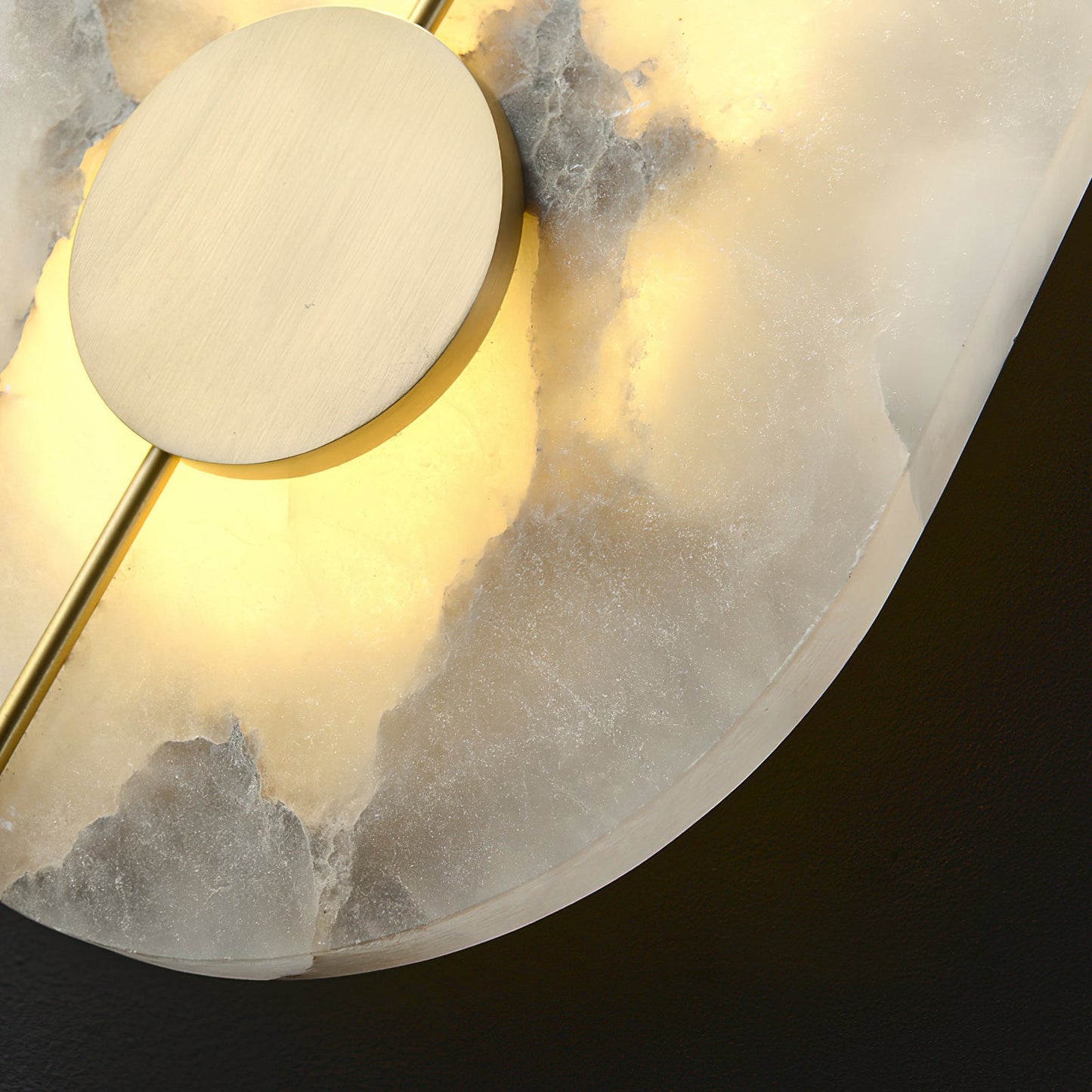 Artistic Alabaster Wall Lamp | Luxury 17-Inch Slim Brass & Stone Sconce