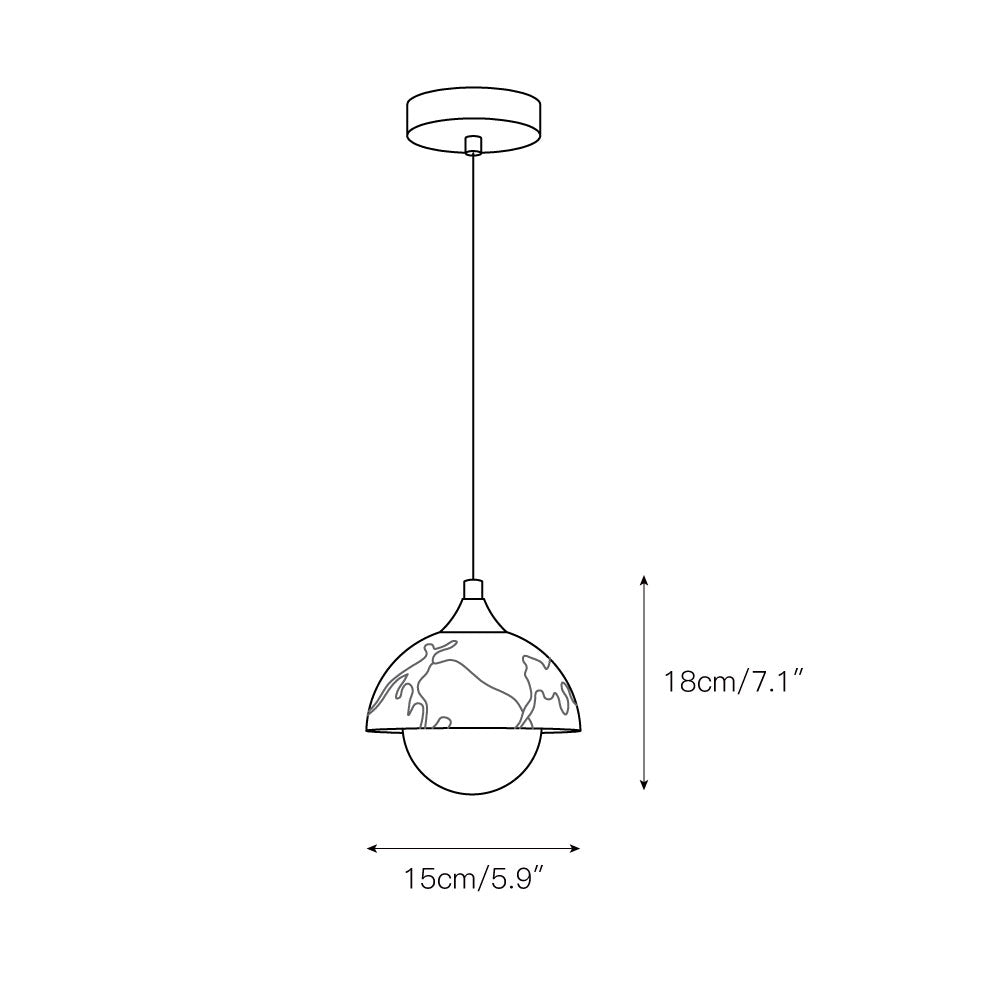 Artome Marble Pendant Lamp | Luxury Bulgari Purple & White Stone Light