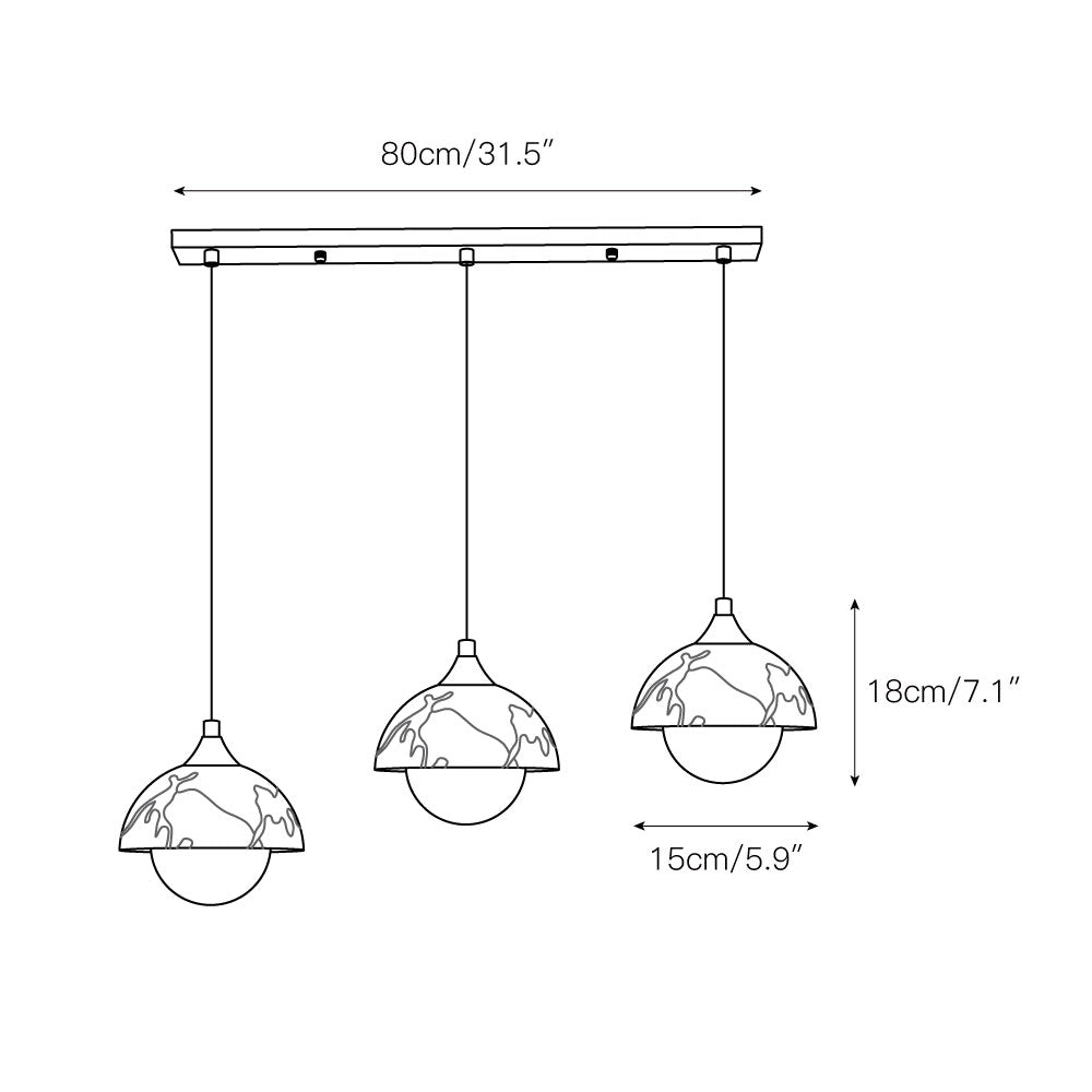 Artome Marble Pendant Lamp | Luxury Bulgari Purple & White Stone Light