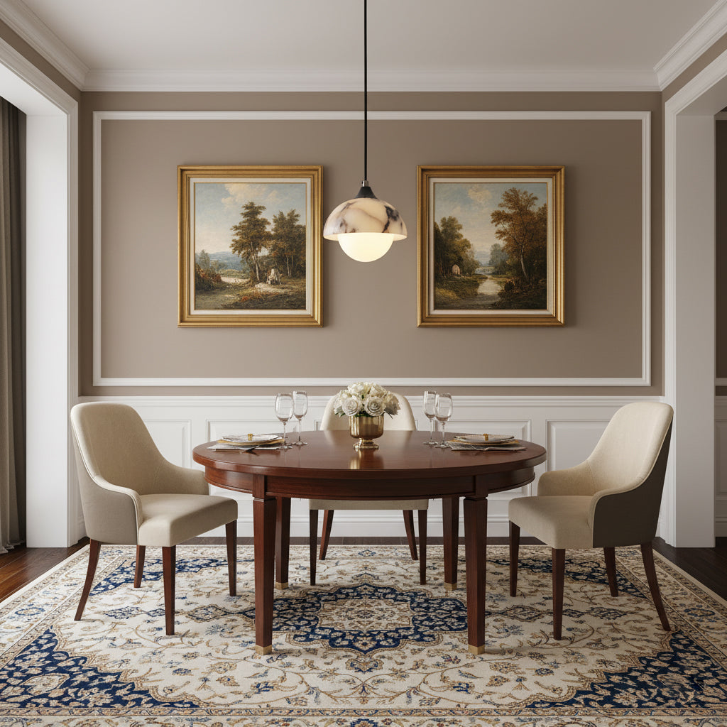 Artome Marble Pendant Lamp | Luxury Bulgari Purple & White Stone Light
