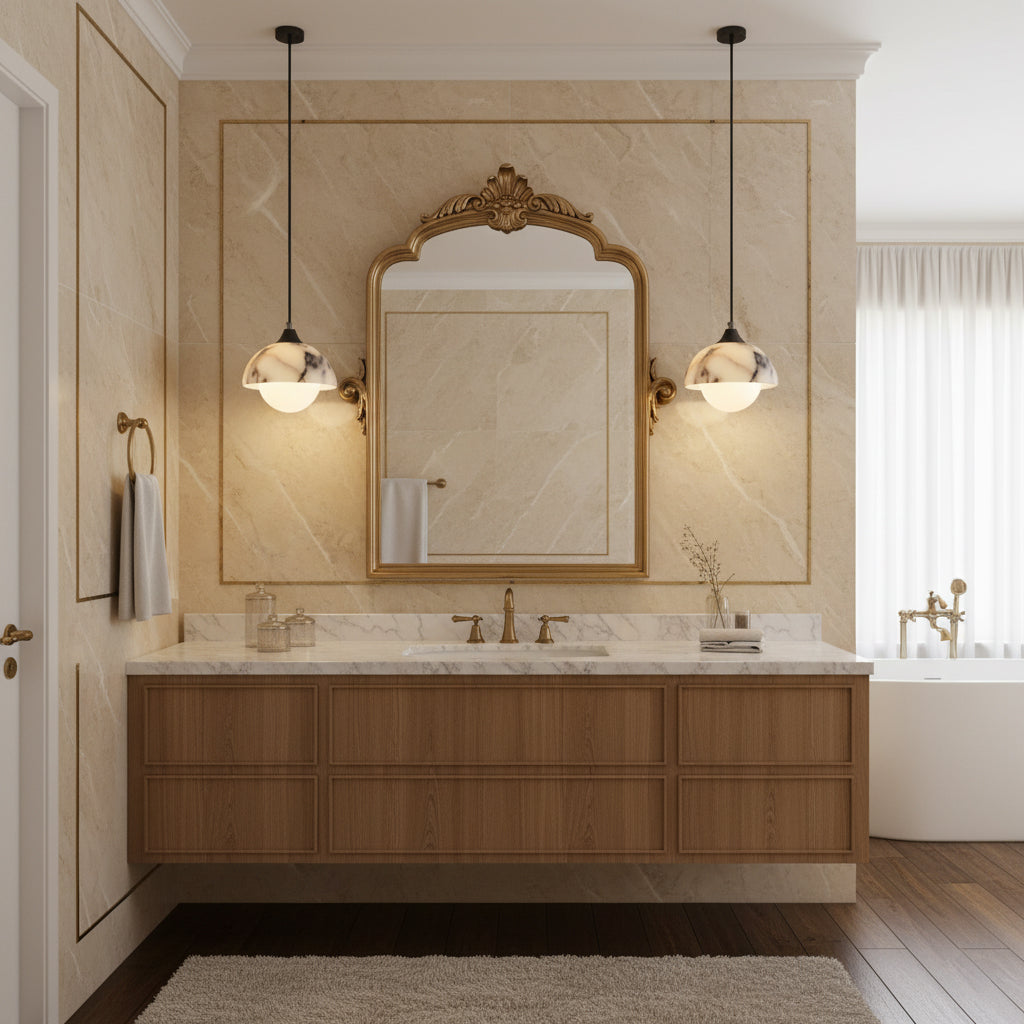 Artome Marble Pendant Lamp | Luxury Bulgari Purple & White Stone Light