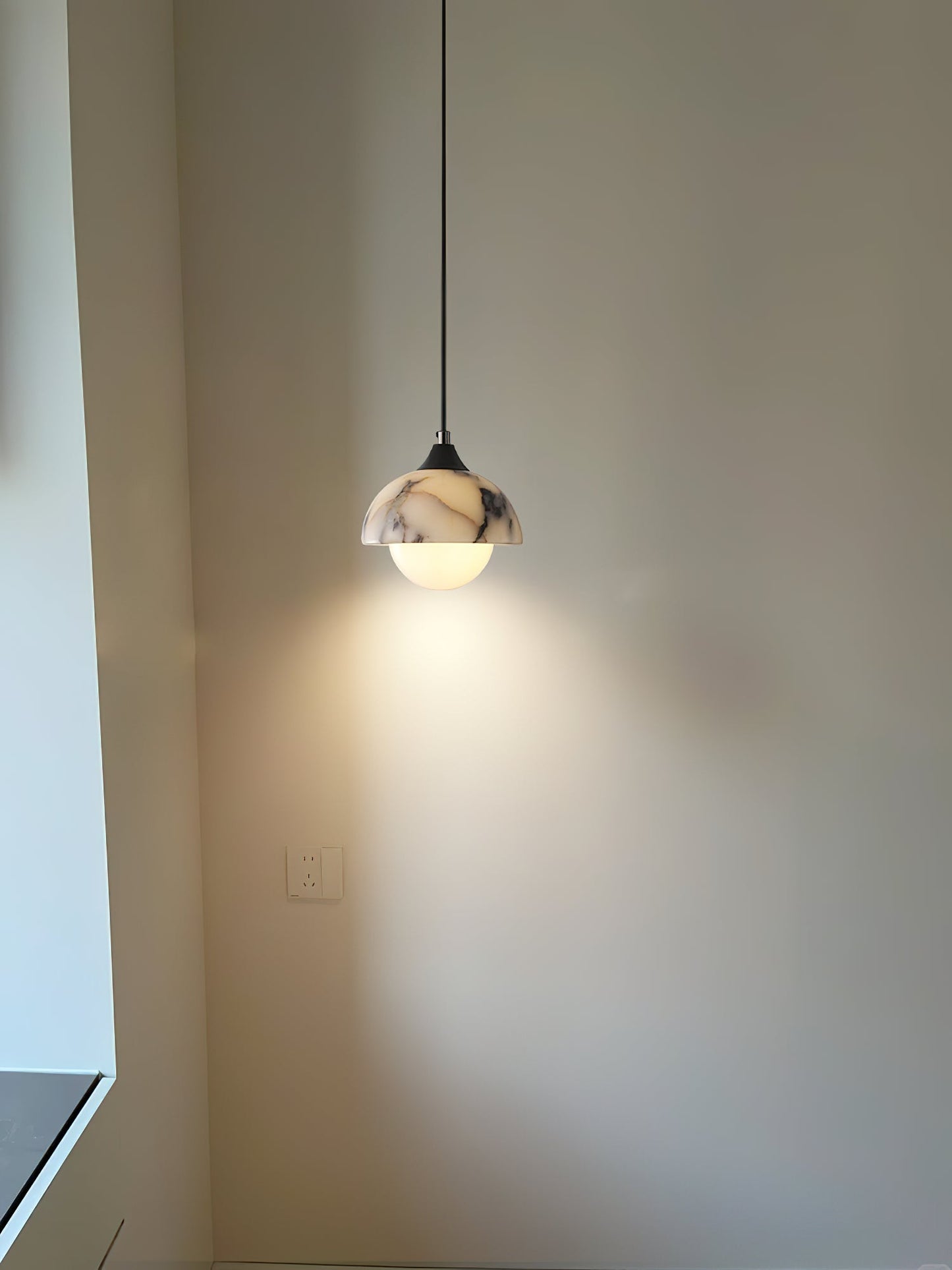 Artome Marble Pendant Lamp | Luxury Bulgari Purple & White Stone Light