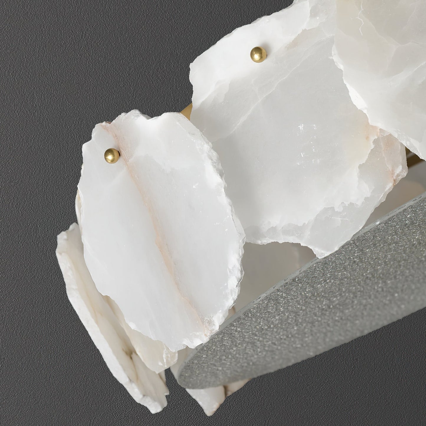 Artze Alabaster Ceiling Light | Modern Minimalist Brass & Natural Stone Flush Mount