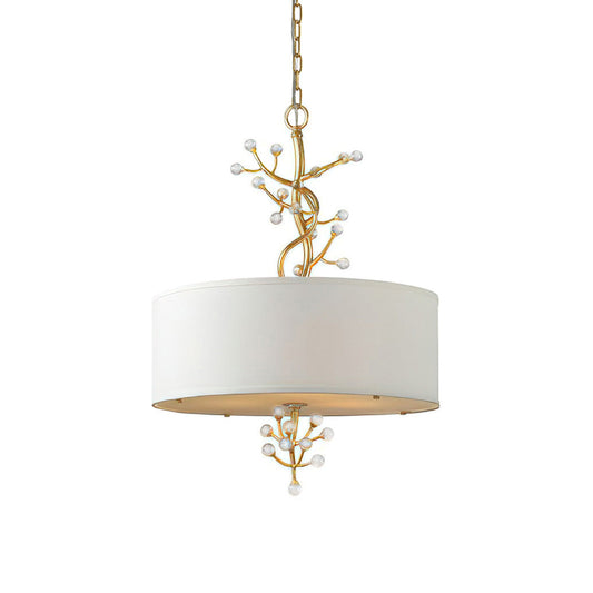 Asbury Pendant Lamp | Luxury Aged Brass & Crystal Botanical Chandelier