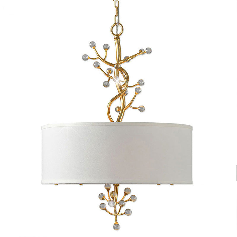 Asbury Pendant Lamp | Luxury Aged Brass & Crystal Botanical Chandelier