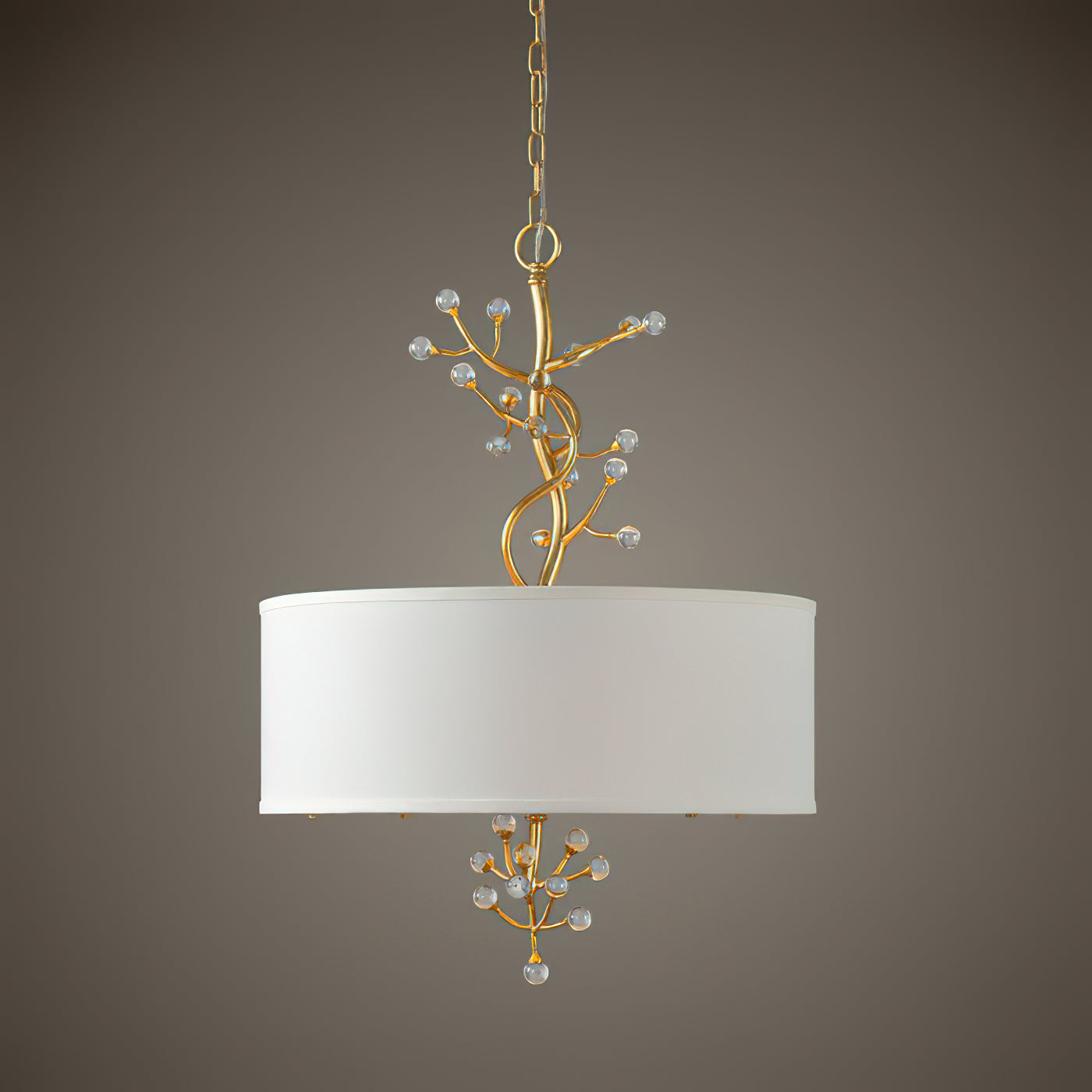 Asbury Pendant Lamp | Luxury Aged Brass & Crystal Botanical Chandelier