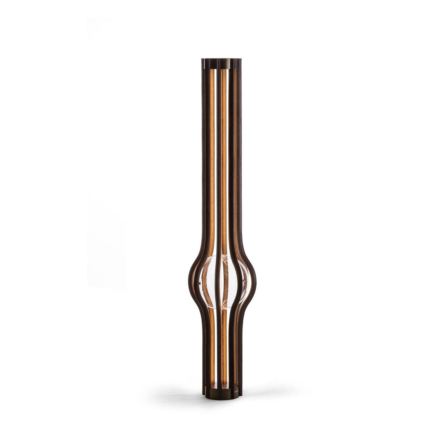 Ashaa Floor Lamp | Luxury 67-Inch Curved Aluminum & Crystal Statement Light