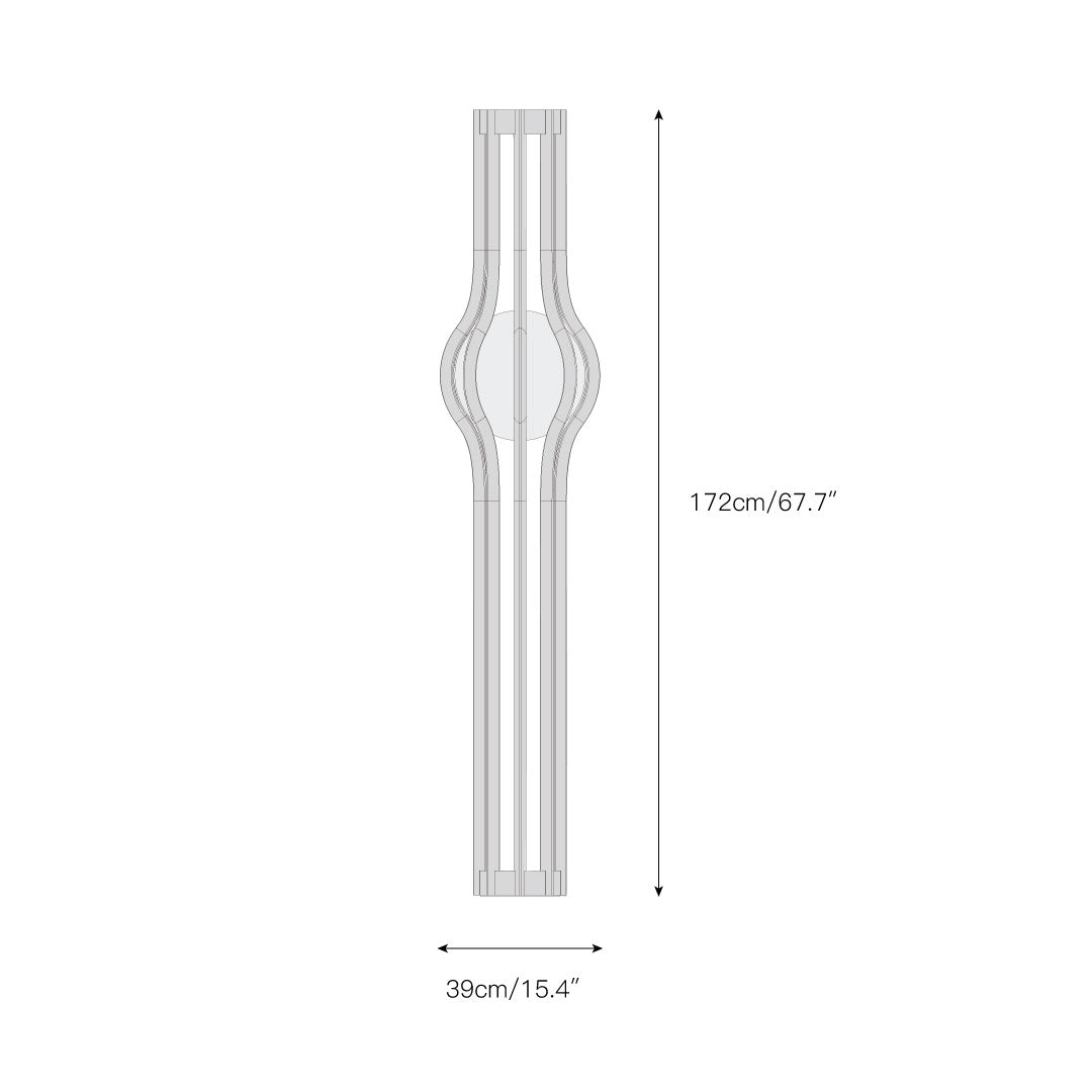 Ashaa Floor Lamp | Luxury 67-Inch Curved Aluminum & Crystal Statement Light