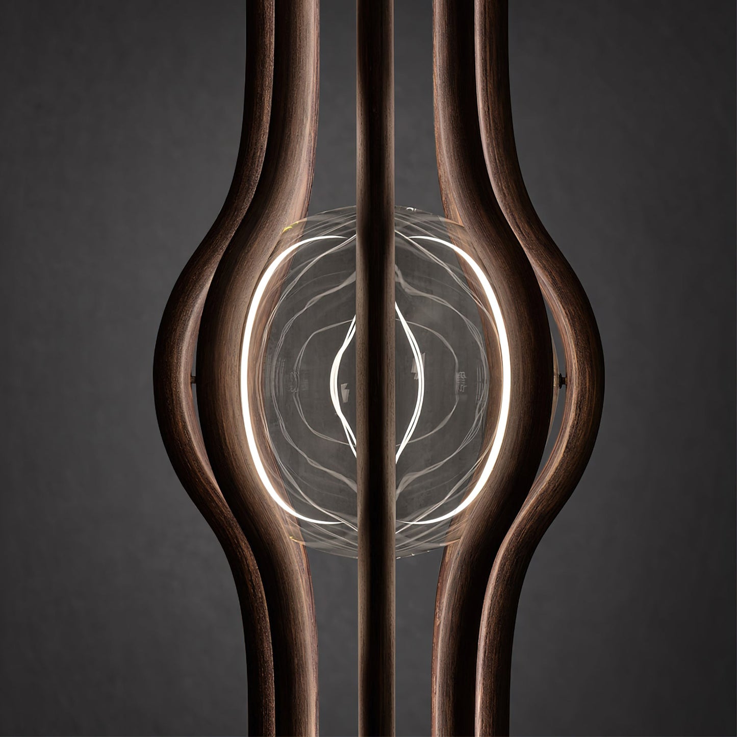 Ashaa Floor Lamp | Luxury 67-Inch Curved Aluminum & Crystal Statement Light