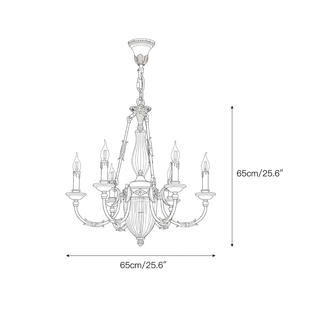 Ashford Brass Chandelier | Luxury French Provincial Glass & Brass Pendant