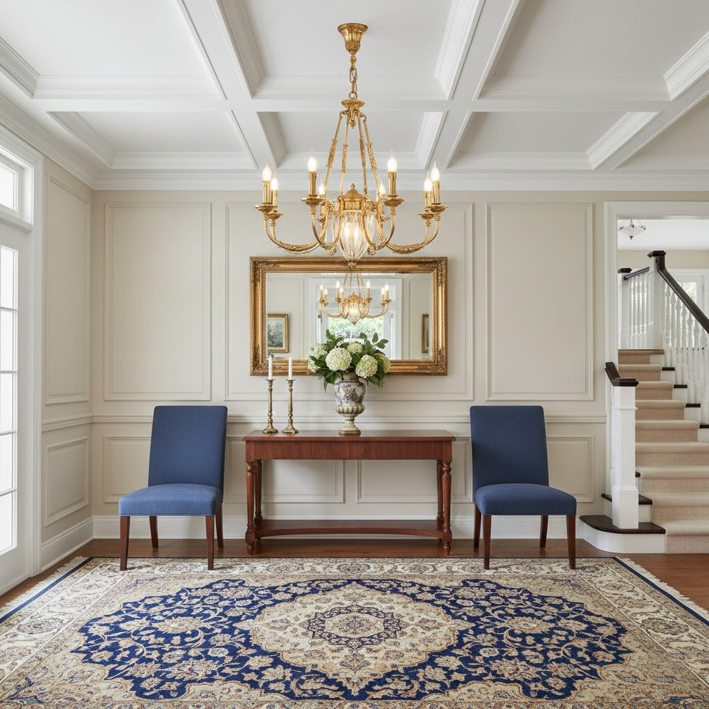Ashford Brass Chandelier | Luxury French Provincial Glass & Brass Pendant