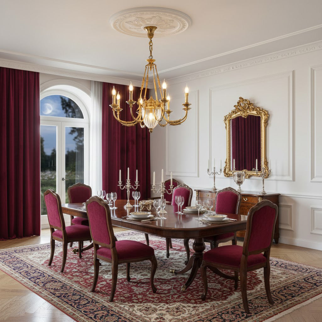 Ashford Brass Chandelier | Luxury French Provincial Glass & Brass Pendant