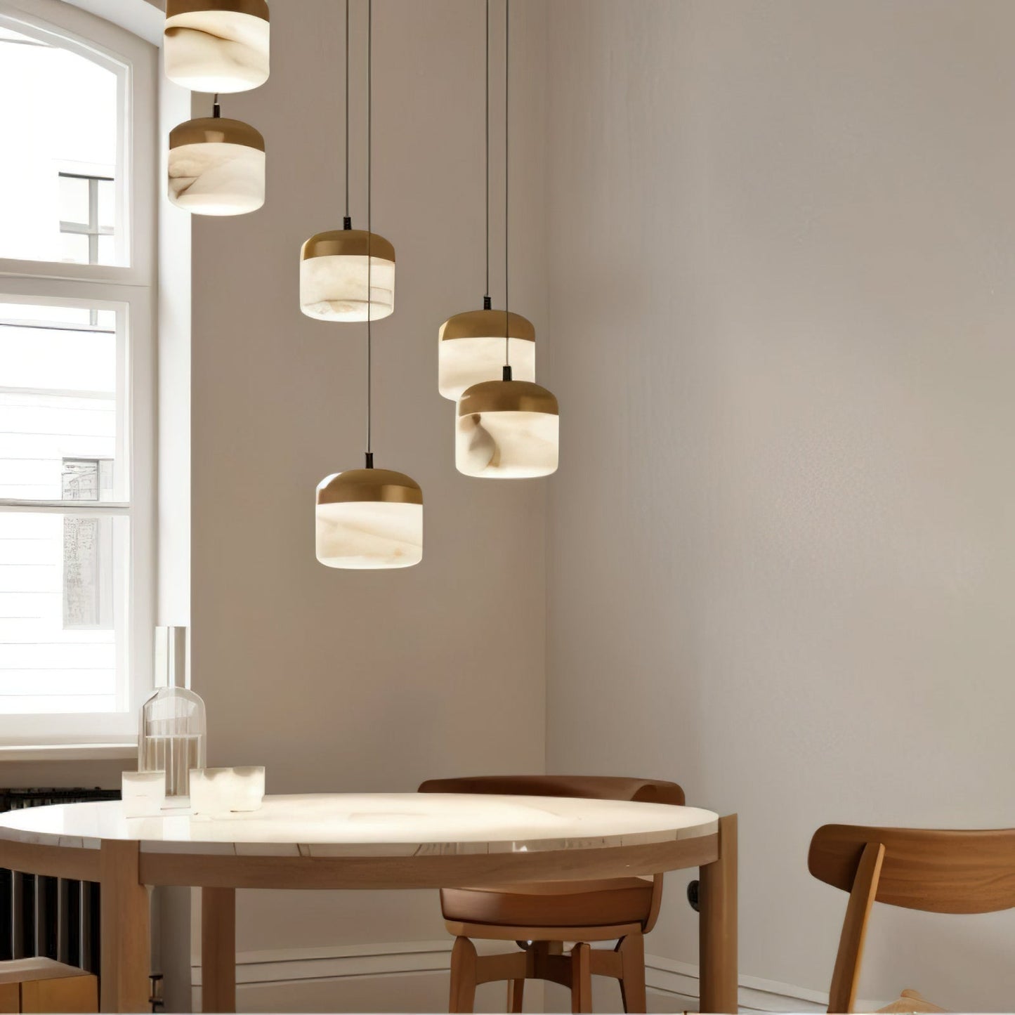 Asta Alabaster Pendant Lamp | Luxury Brass & Natural Stone Hanging Light