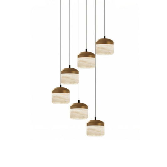 Asta Alabaster Pendant Lamp | Luxury Brass & Natural Stone Hanging Light
