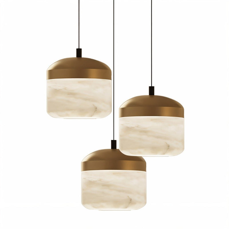 Asta Alabaster Pendant Lamp | Luxury Brass & Natural Stone Hanging Light