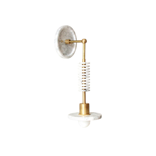 Asteria Marble Wall Lamp | Luxury Handcrafted Brass & White Stone Sconce