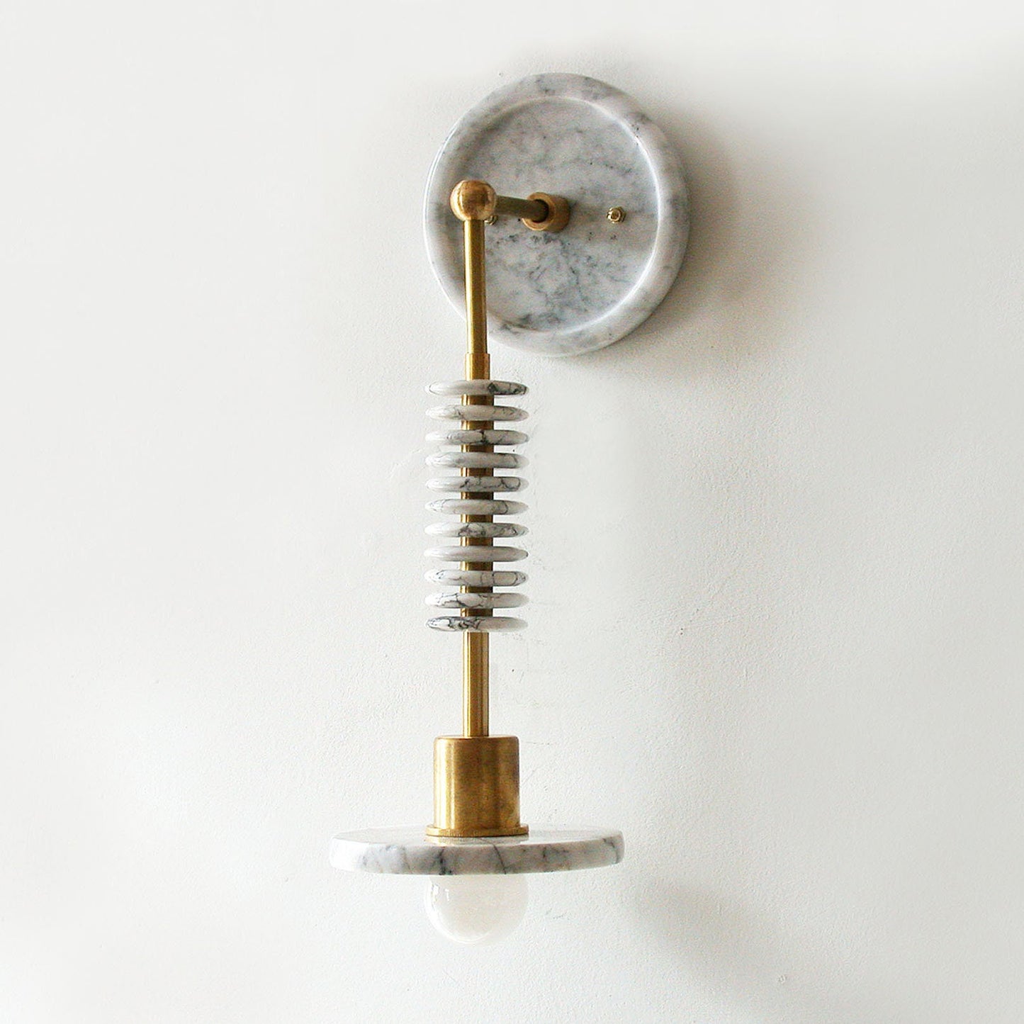 Asteria Marble Wall Lamp | Luxury Handcrafted Brass & White Stone Sconce