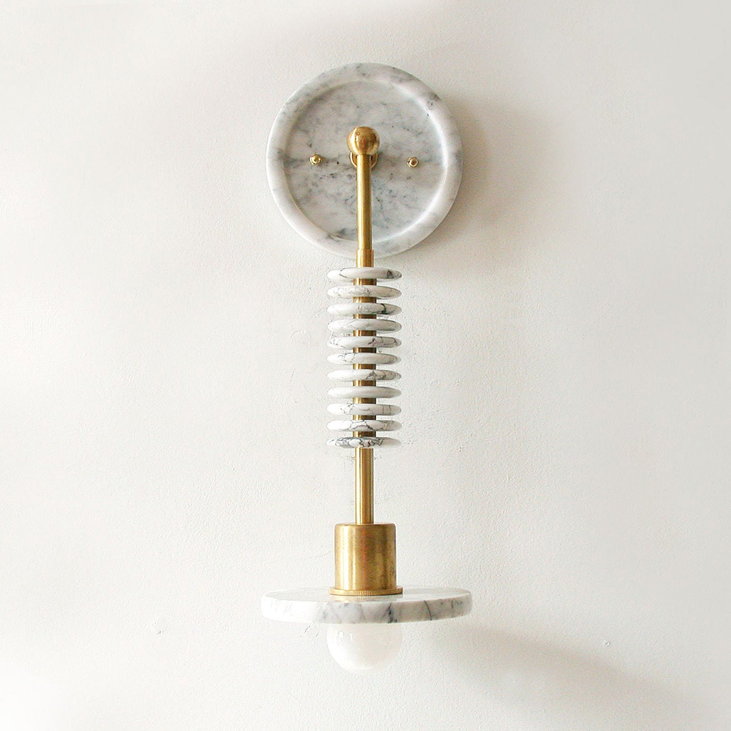 Asteria Marble Wall Lamp | Luxury Handcrafted Brass & White Stone Sconce