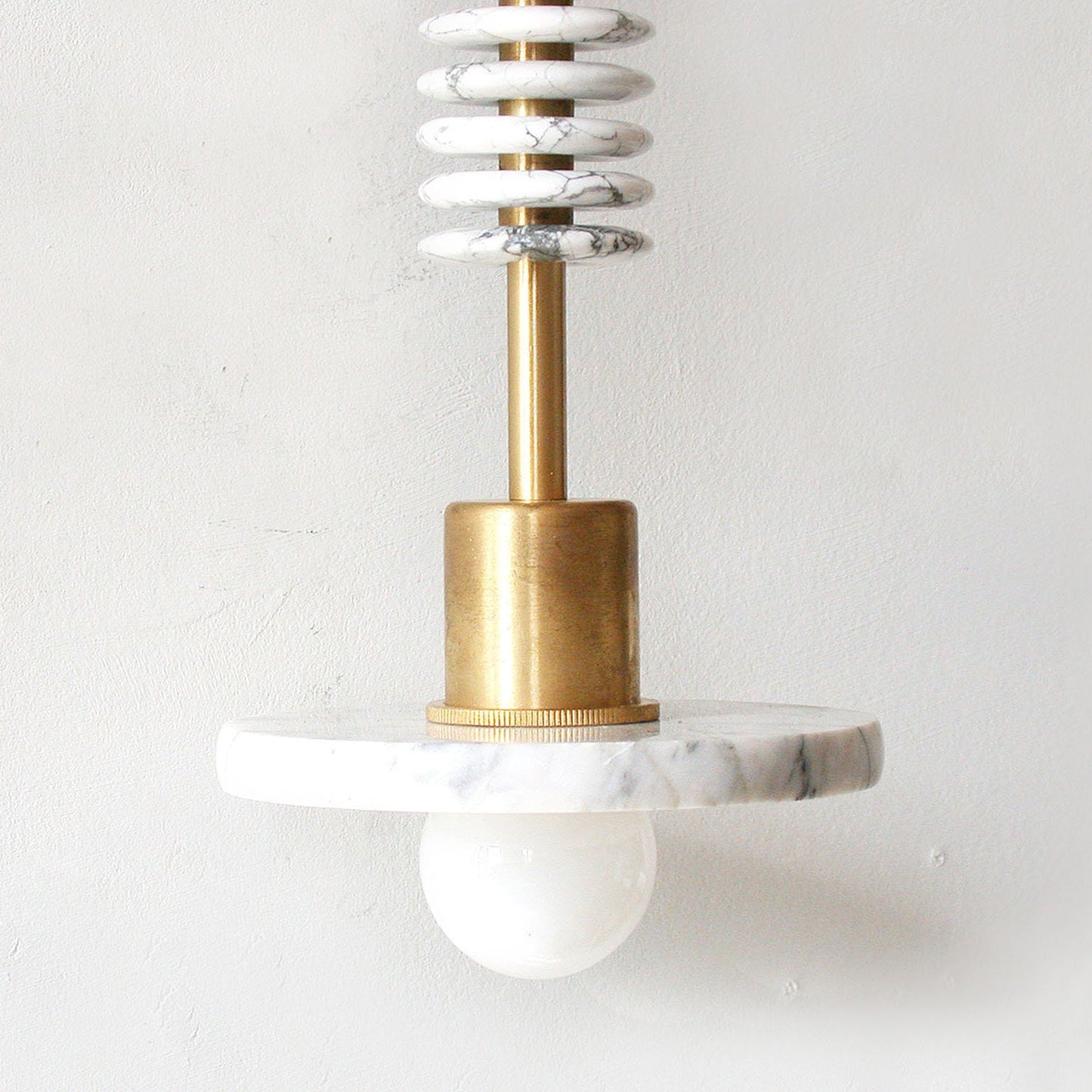 Asteria Marble Wall Lamp | Luxury Handcrafted Brass & White Stone Sconce