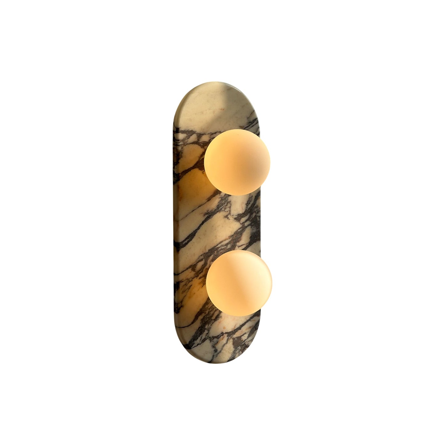 Asteria Wall Lamp | Luxury Double-Ended Marble & Glass Globe Sconce