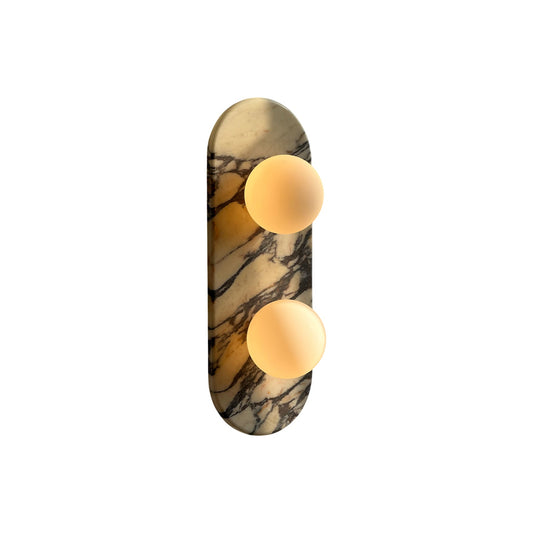 Asteria Wall Lamp | Luxury Double-Ended Marble & Glass Globe Sconce