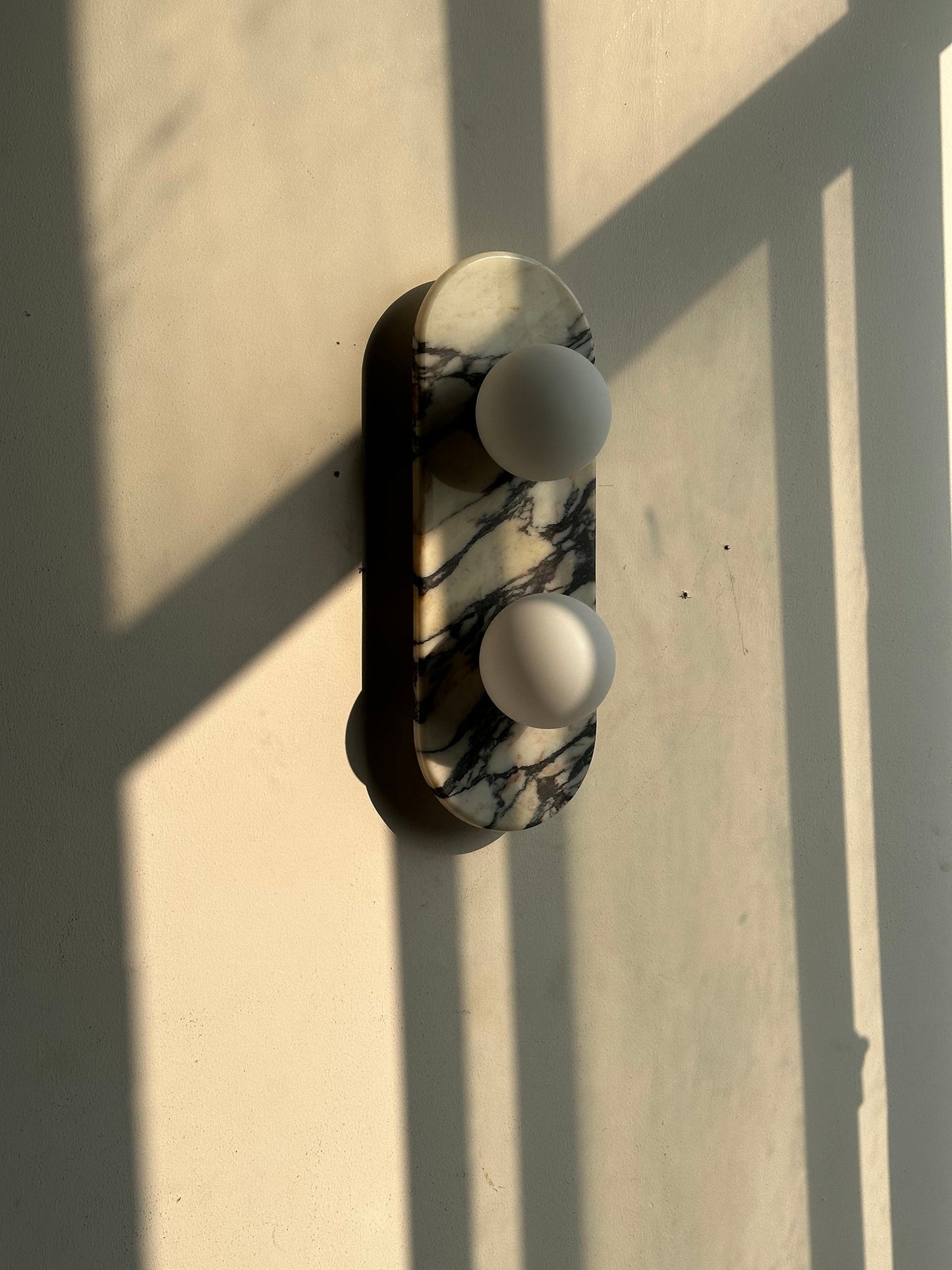 Asteria Wall Lamp | Luxury Double-Ended Marble & Glass Globe Sconce