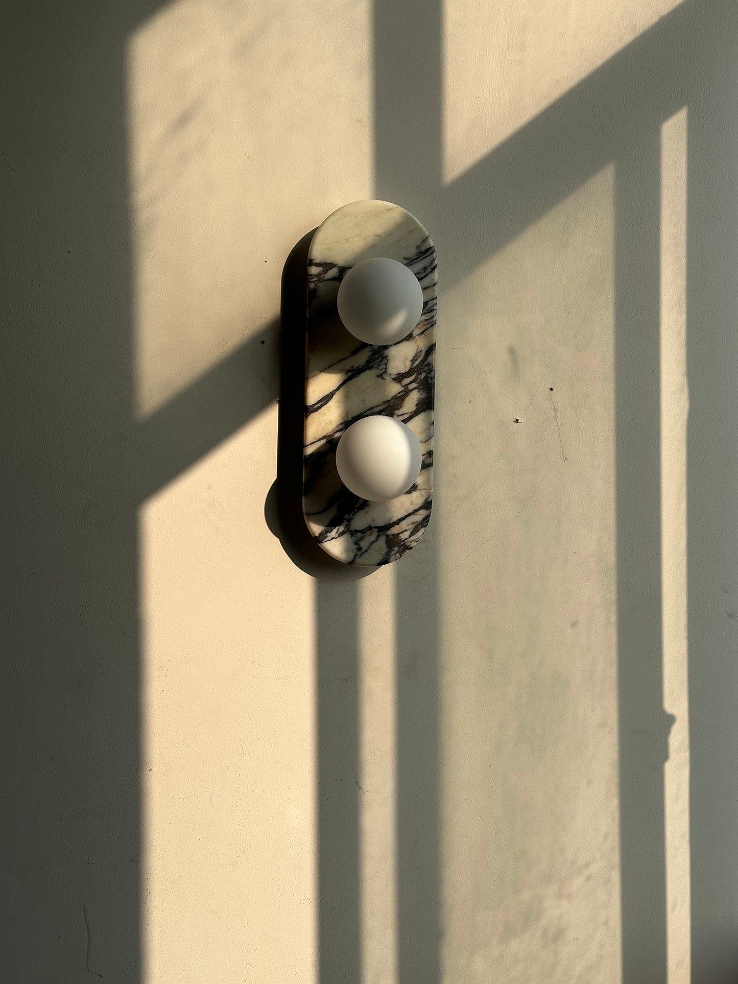 Asteria Wall Lamp | Luxury Double-Ended Marble & Glass Globe Sconce